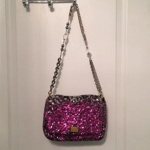 Dolce and Gabbana fuchsia and silver Sequin bag